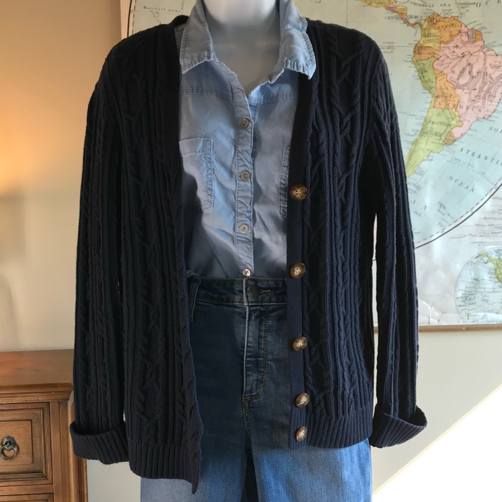 Talbots Deep Blue Knit Sweater